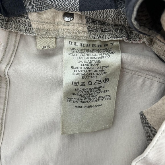Burberry Brit Jeans Mens 34x33 Beige Stretch Denim Regular Straight Button Fly - Picture 5 of 16